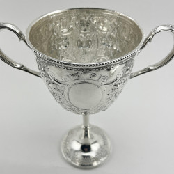 Impressive Large Victorian Lidded Silver Plated Trophy Cup with Pull Off Lid