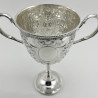 Impressive Large Victorian Lidded Silver Plated Trophy Cup with Pull Off Lid