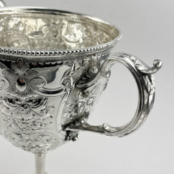 Impressive Large Victorian Lidded Silver Plated Trophy Cup with Pull Off Lid