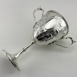 Impressive Large Victorian Lidded Silver Plated Trophy Cup with Pull Off Lid