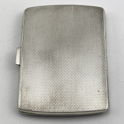 Art Deco Style Sterling Silver and Blue Guilloche Enamel Cheroot or Cigarette Case