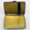 Art Deco Style Sterling Silver and Blue Guilloche Enamel Cheroot or Cigarette Case