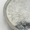 Engraved George III Round Sterling Silver Salver