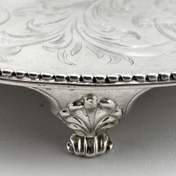 Engraved George III Round Sterling Silver Salver