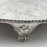 Engraved George III Round Sterling Silver Salver