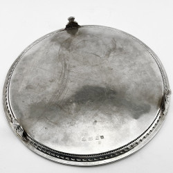 Engraved George III Round Sterling Silver Salver