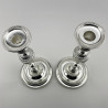 Impressive Elegant Pair of Georgian Style Victorian Silver Plated Candlesticks