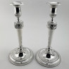 Impressive Elegant Pair of Georgian Style Victorian Silver Plated Candlesticks