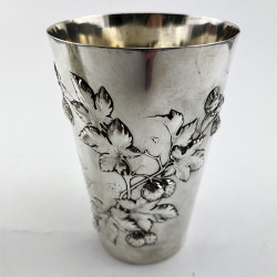 Charming Pair of Continental 800 Grade Sterling Silver Beakers