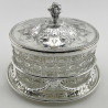 Large Fine Victorian Silver Plated Oval Biscuit or Trinket Box (c.1890)