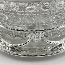 Large Fine Victorian Silver Plated Oval Biscuit or Trinket Box