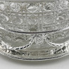 Large Fine Victorian Silver Plated Oval Biscuit or Trinket Box