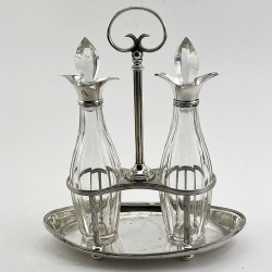 Elegant Georgian Style Late Victorian Silver Plated Oil & Vinegar Cruet