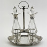 Elegant Georgian Style Late Victorian Silver Plated Oil & Vinegar Cruet