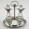 Elegant Georgian Style Late Victorian Silver Plated Oil & Vinegar Cruet