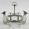 Elegant Georgian Style Late Victorian Silver Plated Oil & Vinegar Cruet