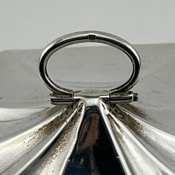 Stylish Plain Sterling Oval Cut Corner Silver Tea Caddy