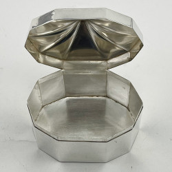 Stylish Plain Sterling Oval Cut Corner Silver Tea Caddy