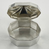 Stylish Plain Sterling Oval Cut Corner Silver Tea Caddy