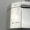 Stylish Plain Sterling Oval Cut Corner Silver Tea Caddy