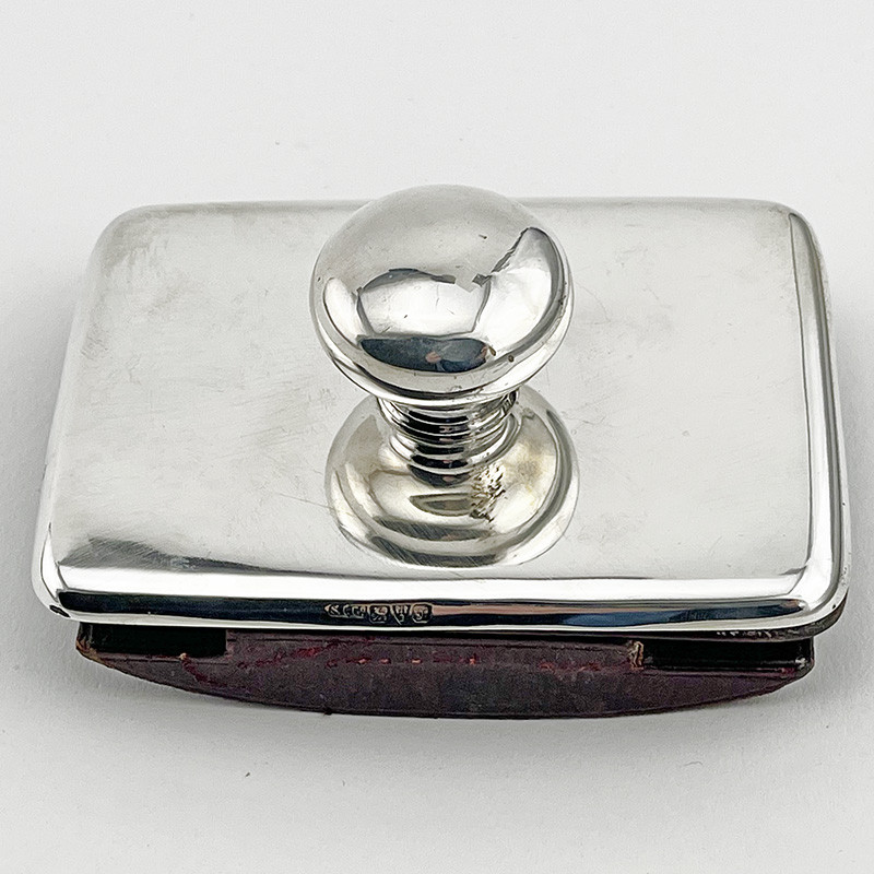 Rectangular Antique Sterling Silver Desk Ink Blotter (1919) Rectangular Antique Sterling Silver Desk Ink Blotter (1919)
