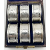 Decorative Boxed Set of Six Victorian Silver Plated Napkin Rings