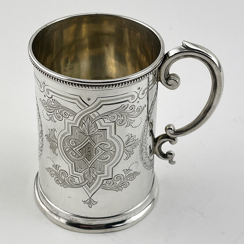 Beautiful Large Victorian Sterling Silver Christening Mug (1884) Beautiful Large Victorian Sterling Silver Christening Mug (1884)