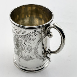 Beautiful Large Victorian Sterling Silver Christening Mug