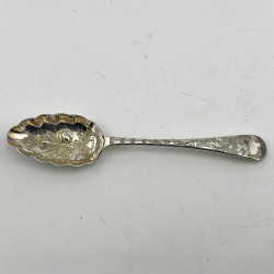Boxed Set of Four Victorian Silver Plated Berry or Serving Spoons