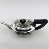 Pretty Sterling Silver Late Victorian Three Piece Bachelor Tea Set