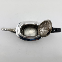 Pretty Sterling Silver Late Victorian Three Piece Bachelor Tea Set