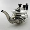 Pretty Sterling Silver Late Victorian Three Piece Bachelor Tea Set