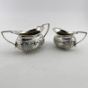 Pretty Sterling Silver Late Victorian Three Piece Bachelor Tea Set