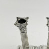 Pair of Edwardian Sterling Silver Candlesticks in Corinthian Style