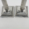 Pair of Edwardian Sterling Silver Candlesticks in Corinthian Style