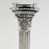 Pair of Edwardian Sterling Silver Candlesticks in Corinthian Style