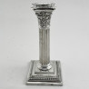 Pair of Edwardian Sterling Silver Candlesticks in Corinthian Style