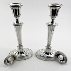 Attractive Pair of Late Victorian Sterling Silver Candlesticks