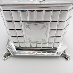 Victorian Silver Plated Biscuit or Trinket Box with Figural Farmer Resting on a Wheatsheaf