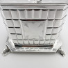 Victorian Silver Plated Biscuit or Trinket Box with Figural Farmer Resting on a Wheatsheaf