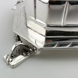 Victorian Silver Plated Biscuit or Trinket Box with Figural Farmer Resting on a Wheatsheaf