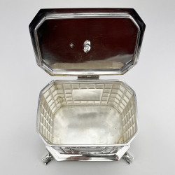 Victorian Silver Plated Biscuit or Trinket Box with Figural Farmer Resting on a Wheatsheaf