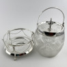 Victorian Silver Plated and Cut Glass Biscuit or Trinket Barrel
