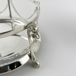 Victorian Silver Plated and Cut Glass Biscuit or Trinket Barrel