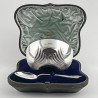 Boxed Victorian Sterling Silver Two Piece Christening Set