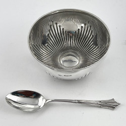 Boxed Victorian Sterling Silver Two Piece Christening Set