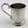 Beautifully Engraved Victorian Sterling Silver Childs Christening Mug (1879)