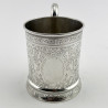 Beautifully Engraved Victorian Sterling Silver Childs Christening Mug