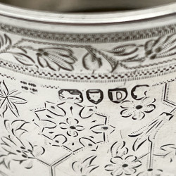 Beautifully Engraved Victorian Sterling Silver Childs Christening Mug