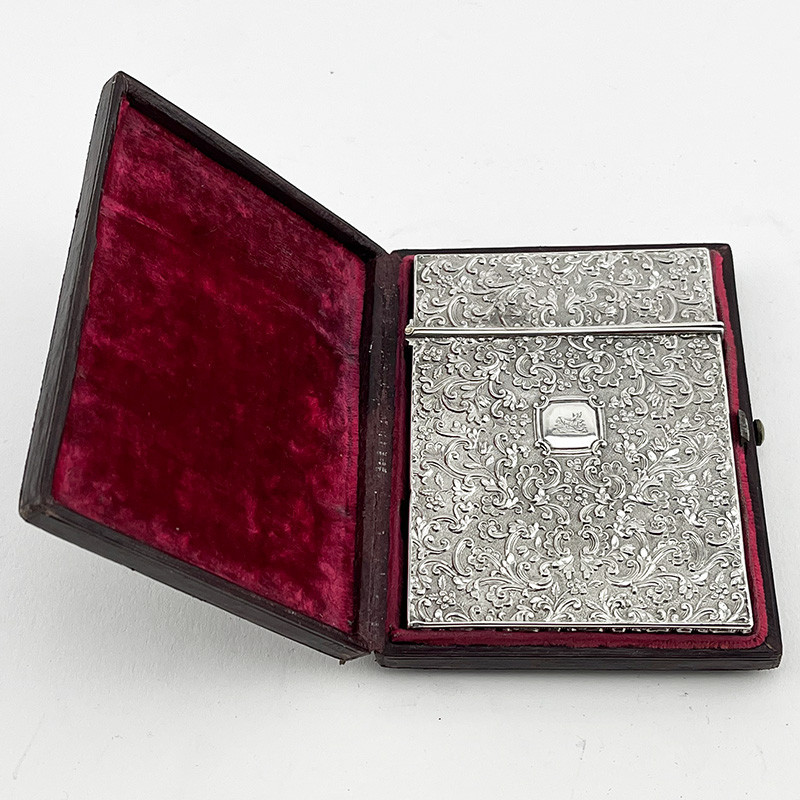 Good Quality William IV Sterling Silver Boxed Card Case Good Quality William IV Sterling Silver Boxed Card Case